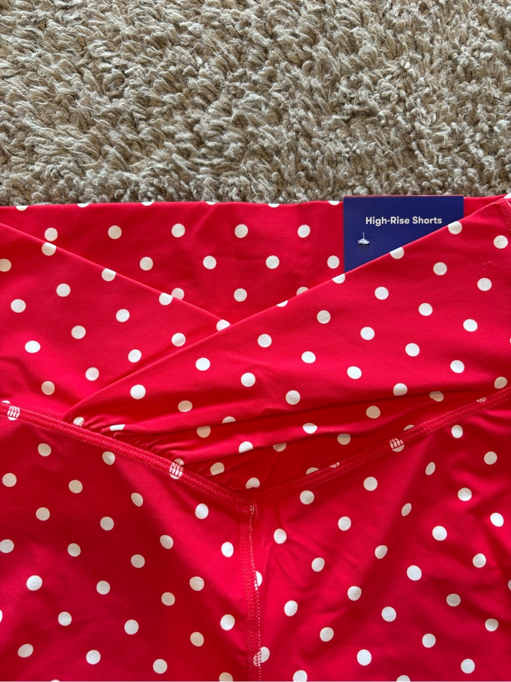 JoyLab Red Polka Dot High-Rise Bike Shorts - Picture 3 of 6